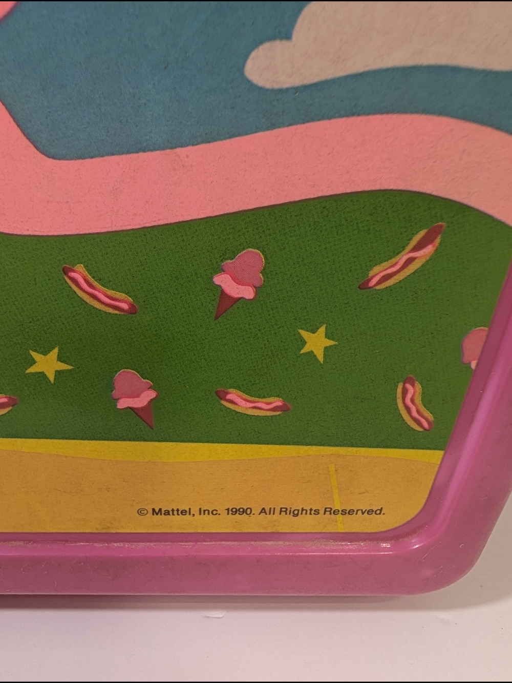 VINTAGE 1990 Barbie Pink Plastic Carry Case / Lunchbox - Retro Mattel Toy - Picture 3 of 9